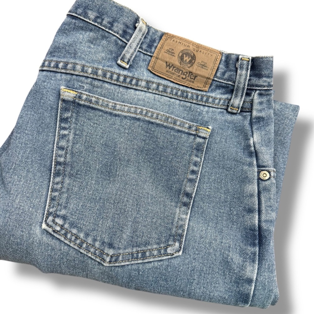 Wrangler Mens‎ Jeans 40x32 Authentic Western Denim Blue Straight Fit